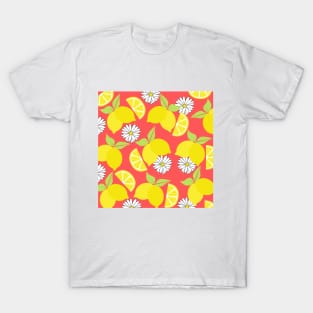 Lemon Pattern with Daisies T-Shirt